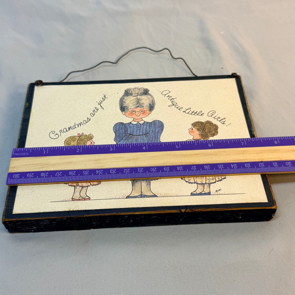 Vintage Mimi Wood Wall Plaque Grandmas Are Just Antique Little Girls Sign 8x6 - Picture 6 of 8